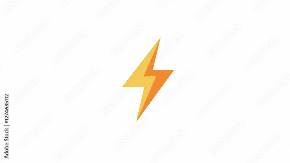 4k icon of yellow lightning isolated on white background. high voltage 4k icon of yellow lightning isolated on white background. high voltage