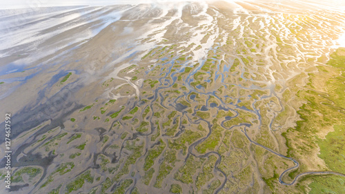 Blick auf Watt im Wattenmeer Nordsee Küste Spiekeroog