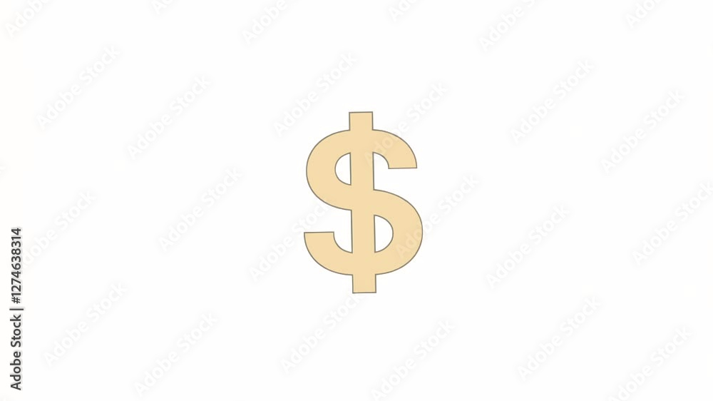 golden dollar icon isolated on white background golden dollar icon isolated on white background