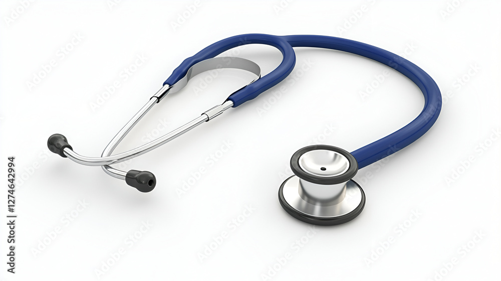 Stethoscope on transparent background, top view. Medical tool. Stethoscope on transparent background, top view. Medical tool.
