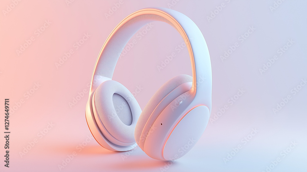 a close up of opal wireless headphones to listen podcast isolated on opal background a close up of opal wireless headphones to listen podcast isolated on opal background