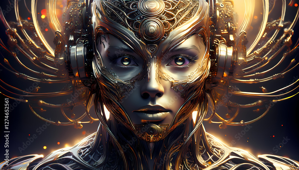 Divine Gilded Cyborg: Fusion of Mysticism and Technology Divine Gilded Cyborg: Fusion of Mysticism and Technology