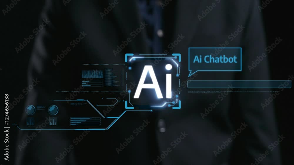 Human interact with AI artificial intelligence virtual assistant chatbot in concept of AI artificial intelligence prompt engineering, LLM AI deep learning to use generative AI for work support. UUID