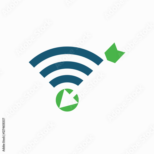 hotspot signal indicator logo with elegant arrow suitable for technology identity