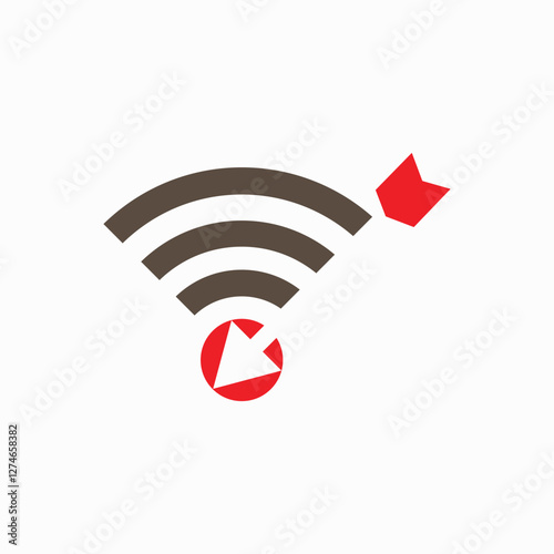 hotspot signal indicator logo with elegant arrow suitable for technology identity