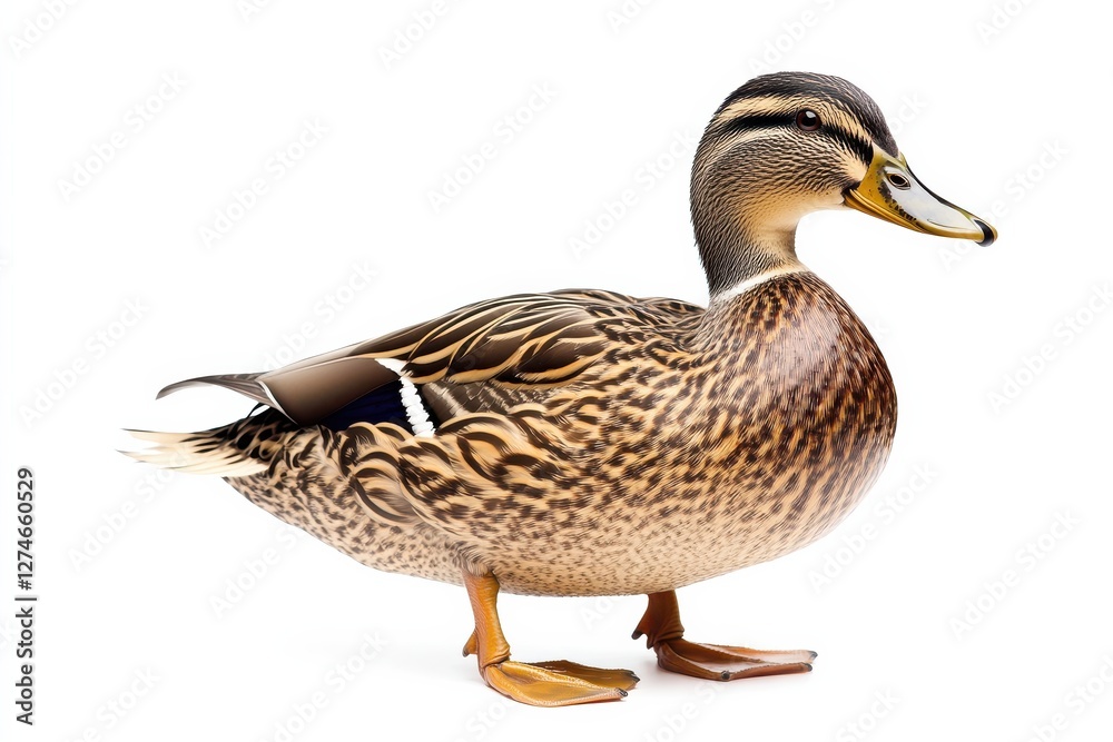 A detailed mallard duck in natural light, showcasing its vibrant colors isolated on transparent background A detailed mallard duck in natural light, showcasing its vibrant colors isolated on transparent background