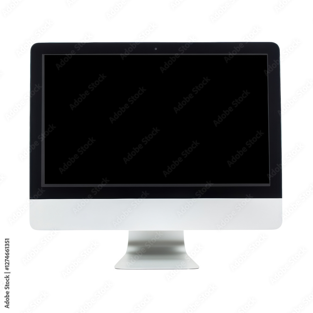 Modern computer monitor on a minimalistic desk setup Modern computer monitor on a minimalistic desk setup