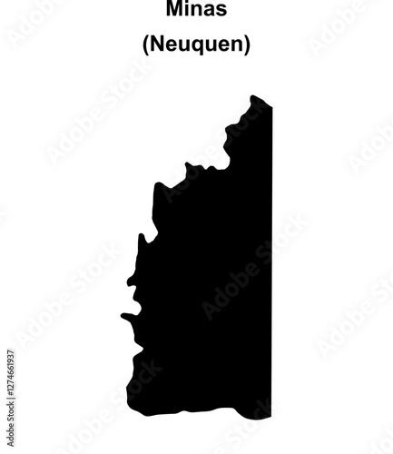 Minas department (Neuquen) blank outline map