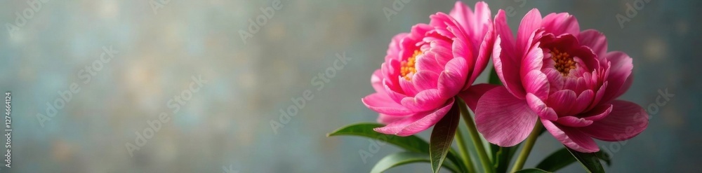 Beautiful peony flowers in a vase, drawing, illustration, floral Beautiful peony flowers in a vase, drawing, illustration, floral