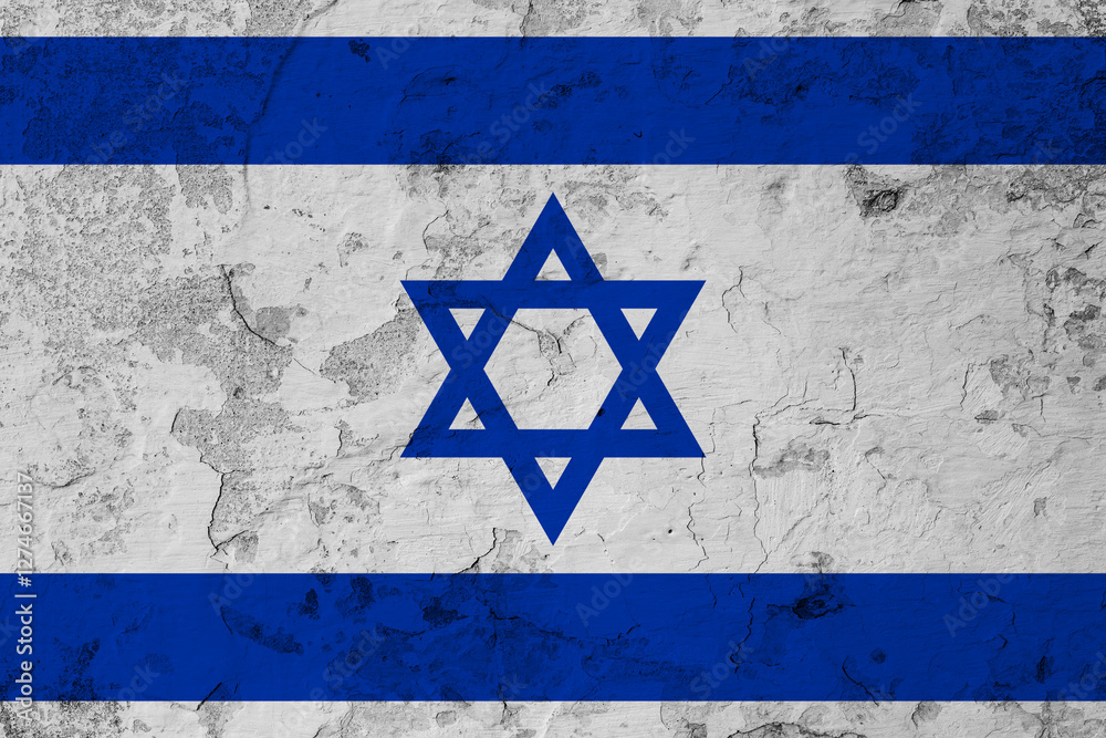 Obraz premium Cracked Israel flag. Concept of war in the Middle East. Israel flag on the cracked earth. Natural disaster concept