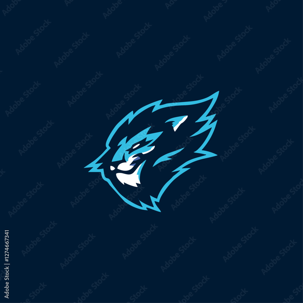 Fototapeta premium Lion mascot logo flat vector design