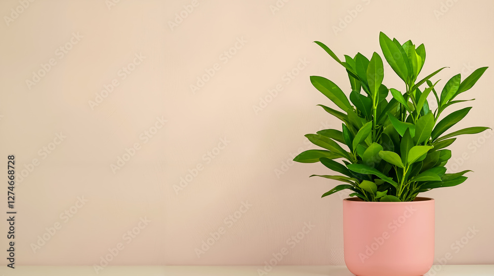 Fototapeta premium A potted plant sitting on top of a white table