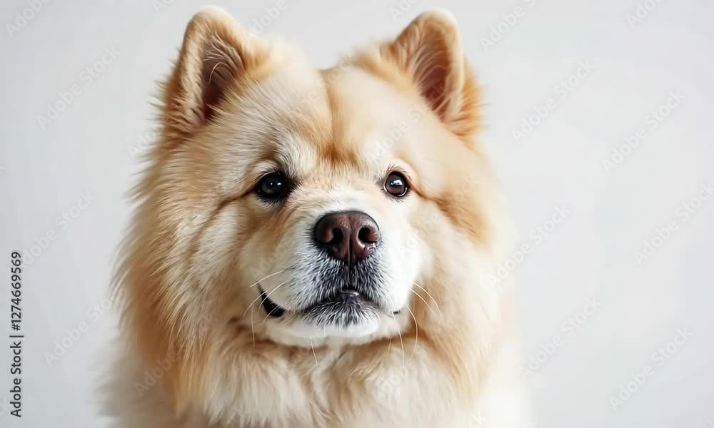 video of fluffy dog portrait, kind, big, beautiful. It blinks and turning head video of fluffy dog portrait, kind, big, beautiful. It blinks and turning head