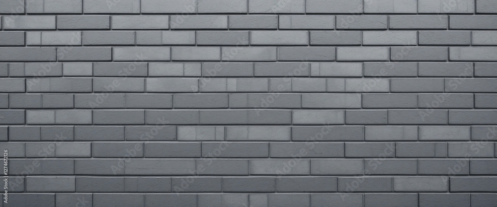 Naklejka premium Sleek modern grey brick texture with uniform rectangular bricks, smooth surfaces, and sharp clean lines, giving a contemporary architectural look