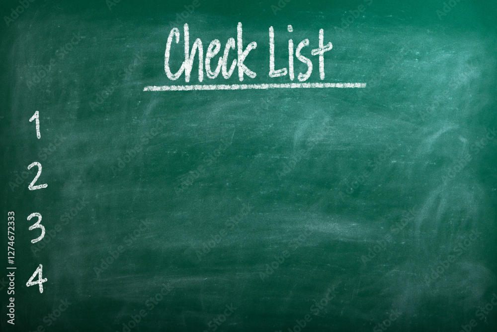 Fototapeta premium Chalkboard drawing - check list concept