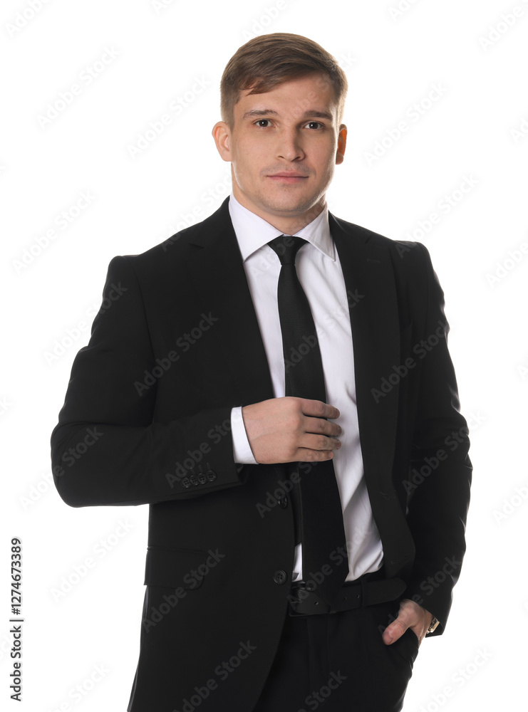 Man in classic suit on white background Man in classic suit on white background
