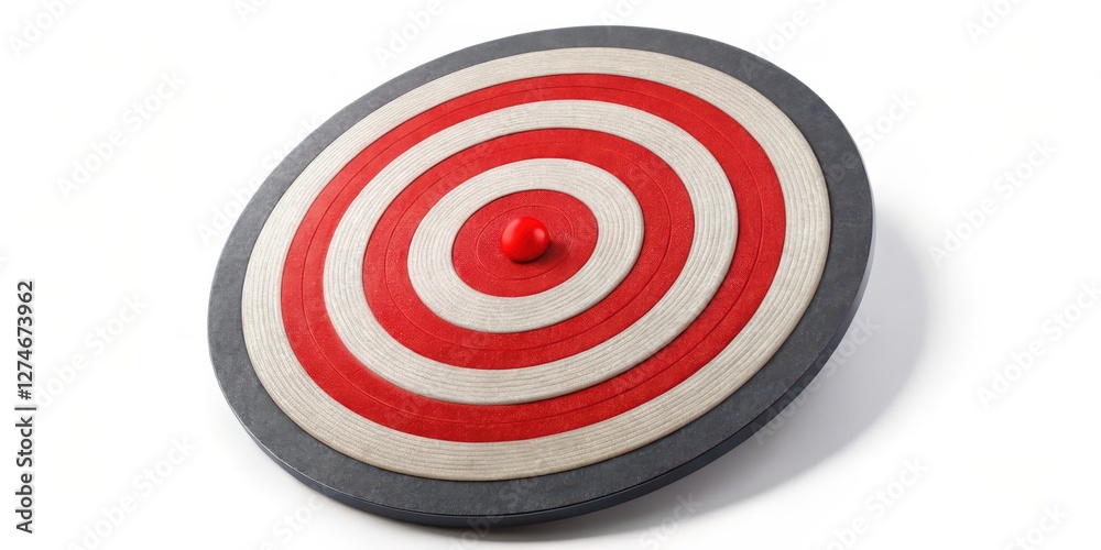 Red and White Target on White Background