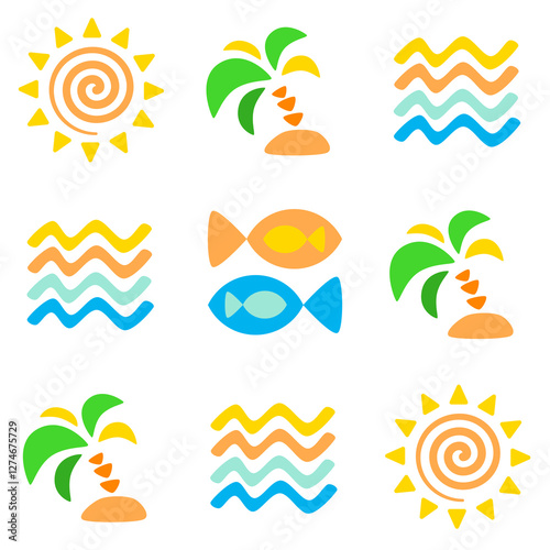 Summer vibes seamless pattern