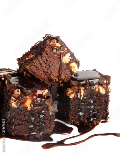 Nut Brownie, Homemade German Chocolate Cake, Chocolate Peanuts Cake, Brownie Square Piece photo