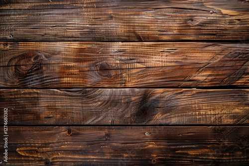 This top-down perspective showcases the intricate textures and warm tones of a weathered wooden table. The natural patterns create a rustic charm