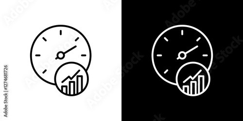 Continuous improvement icon set. vector illustrations in black and white strokes