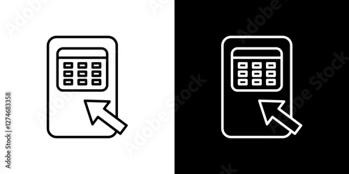 Online appointment icon set. vector illustrations in black and white strokes