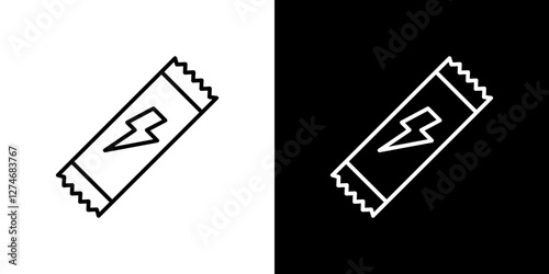 Protein bar icon set. vector illustrations in black and white strokes