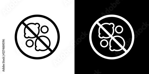 Yeast free icon set. vector illustrations in black and white strokes