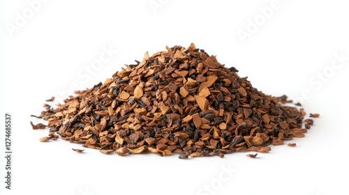 Wallpaper Mural Heap of instant coffee granules on white background highlighting textured surface Torontodigital.ca