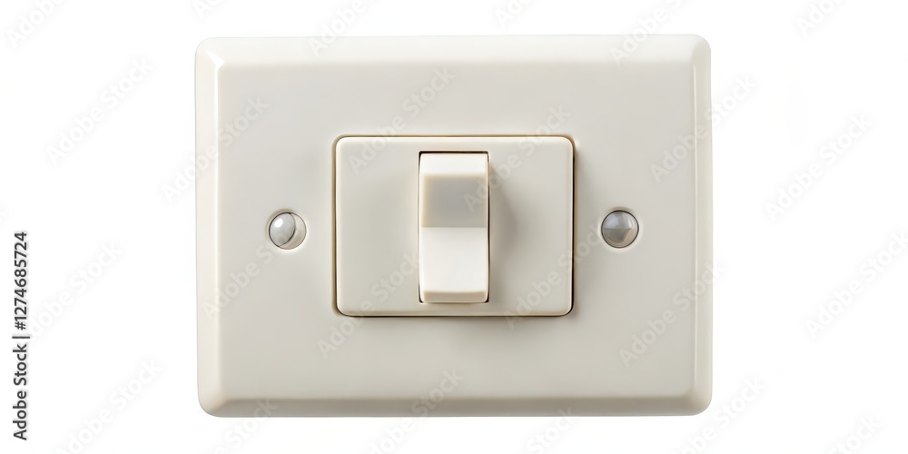 Off-White Light Switch on White Background Off-White Light Switch on White Background