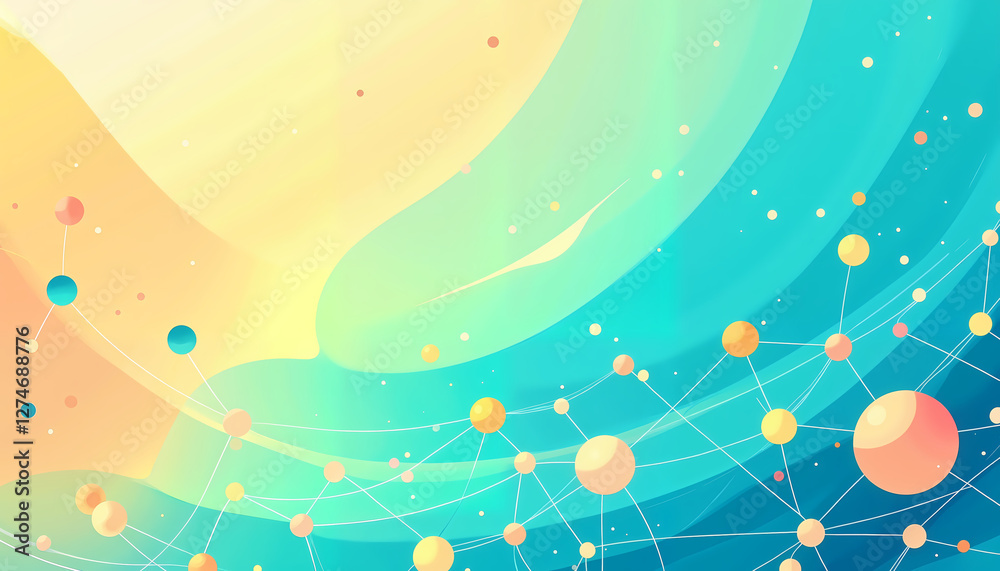 Geometric network background with glowing connections and floating spheres Geometric network background with glowing connections and floating spheres