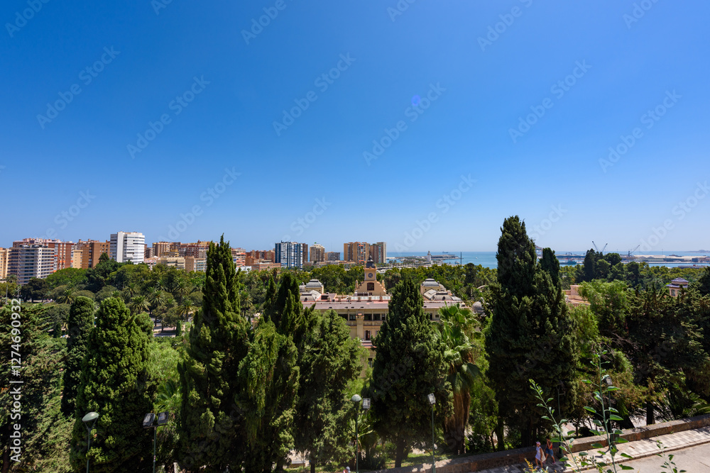 Malaga, Spain - August 06, 2024: Walking the streets of Malaga, Spain.