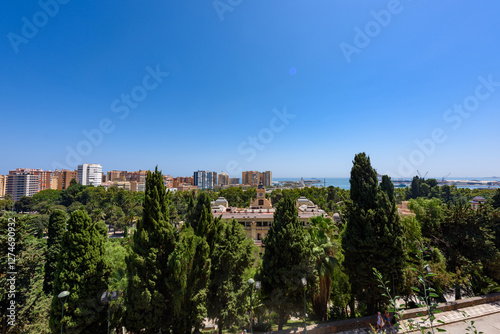 Malaga, Spain - August 06, 2024: Walking the streets of Malaga, Spain.