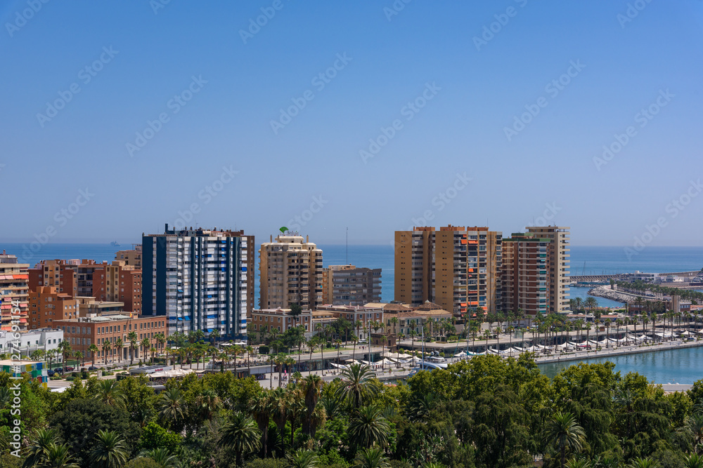 Malaga, Spain - August 06, 2024: Dock Promenade in Malaga, Spain