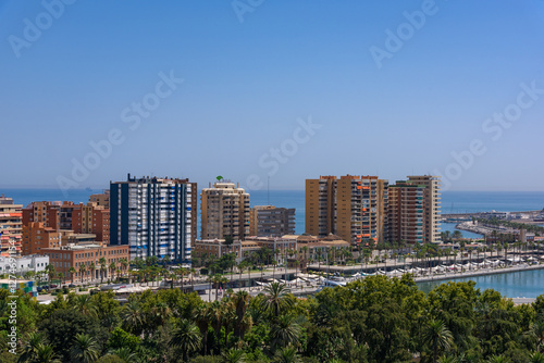 Malaga, Spain - August 06, 2024: Dock Promenade in Malaga, Spain
