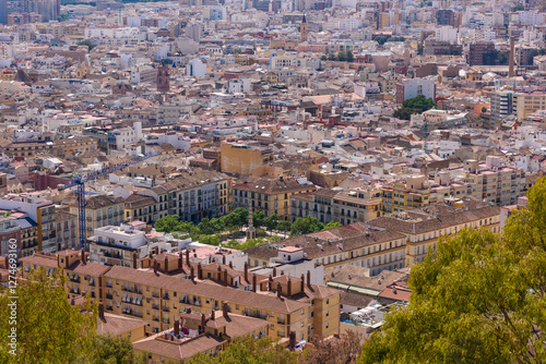 Obraz na płótnie Malaga, Spain - August 06, 2024: Views of the city and the Cathedral of the Incarnation of Malaga from the Gibralfaro Castle in the city of Malaga, Andalusia. Spain w salonie
