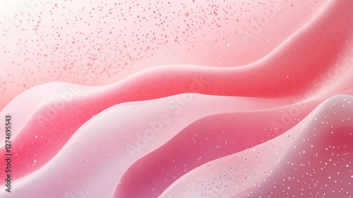 Gentle pink and white wavy abstract background with sparkling details