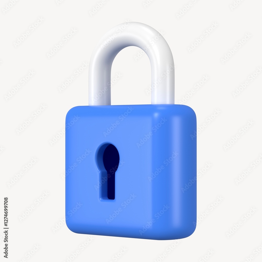 3D lock clipart, data security, technology graphic 3D lock clipart, data security, technology graphic