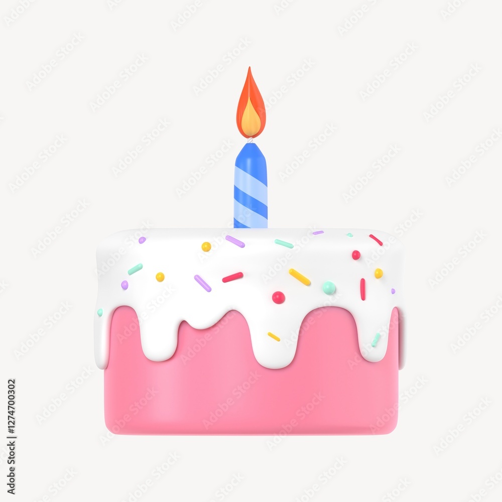 Cake clipart, 3d birthday graphic Cake clipart, 3d birthday graphic