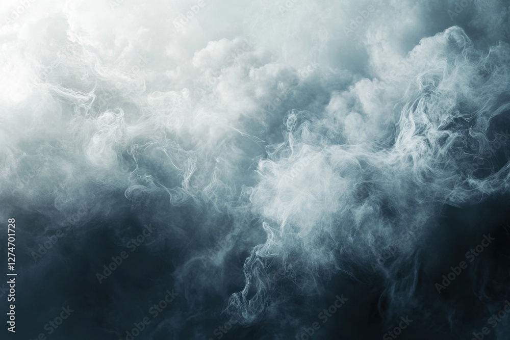 Fototapeta premium Soft wisps of gray and white clouds swirling in a mystical and ethereal pattern