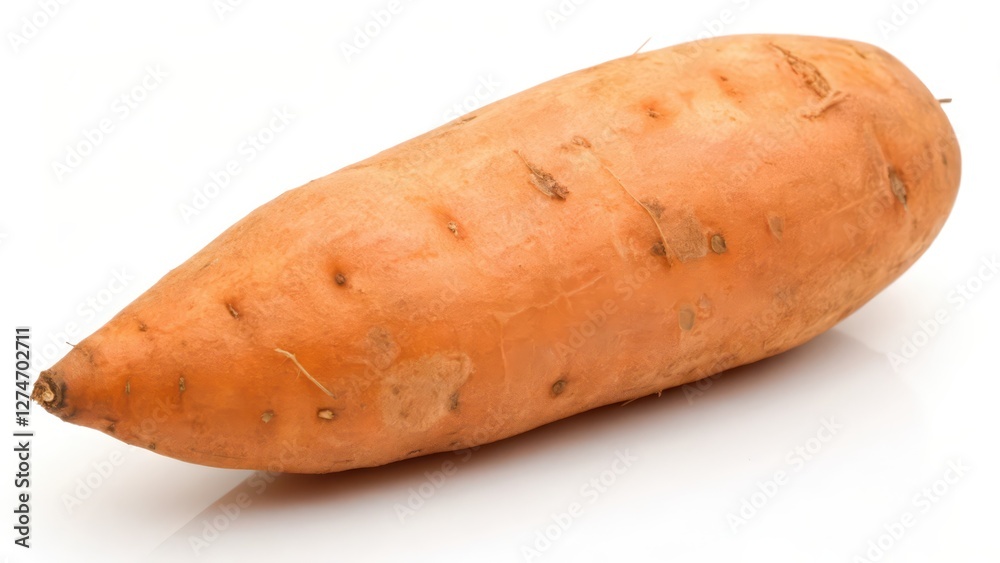 Single Sweet Potato on White Background Single Sweet Potato on White Background