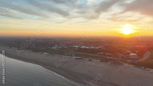 sunset over the coast