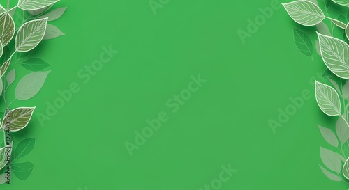Green leafy background with space for text