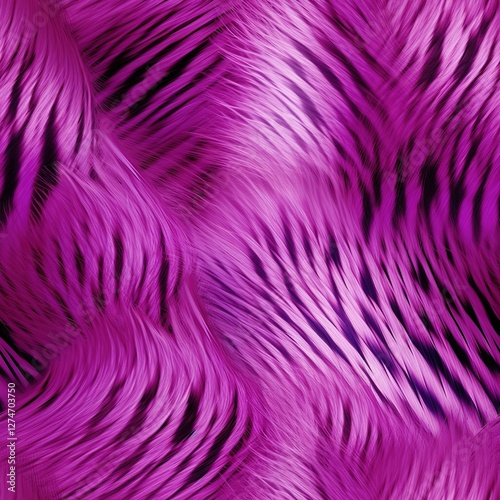 Abstract background of pink and black wavy lines like a fur coat, Ai Generated photo