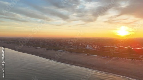 sunset over the coast