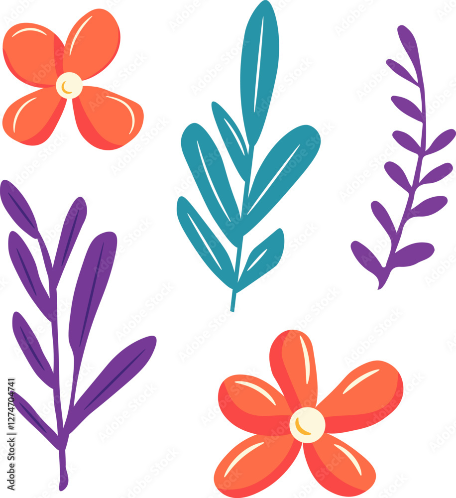Easter, abstract flowers. Vector clipart, illustration with isolated background. Easter, abstract flowers. Vector clipart, illustration with isolated background.