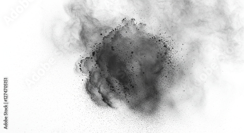 Grain paint spray noise or dust brush and black sand particles, vector abstract shape effects. Paint airbrush wavy sprays in graffiti ink style with grain noise texture of black dots and grainy dust