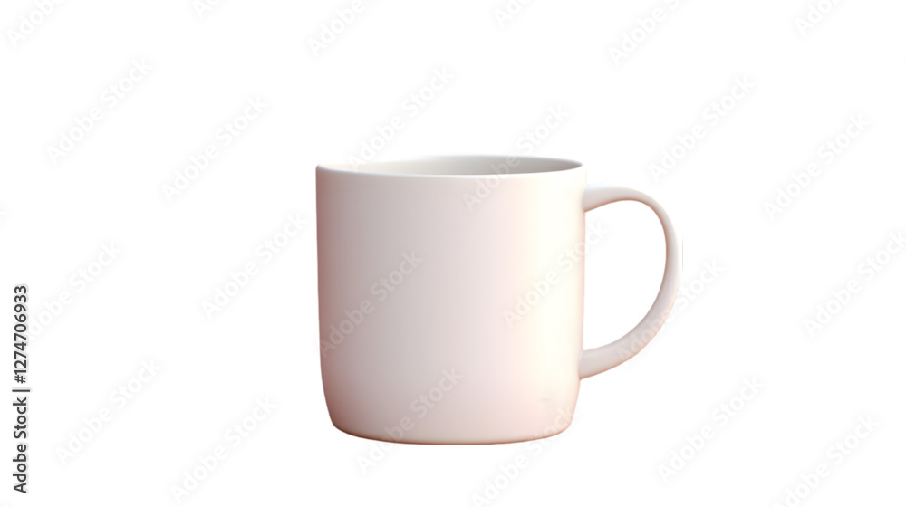 Minimalist White Ceramic Coffee Mug – Blank Cup for Branding, Mockups, and Custom Print Designs