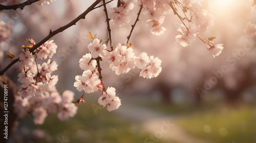 Serene Japanese Sakura Tree in Spring
