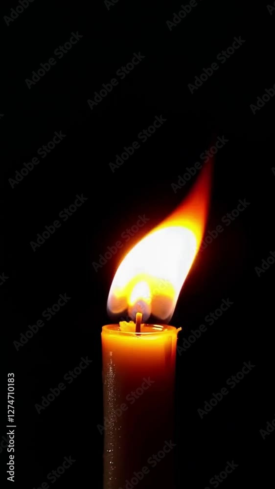 Burning candle on black background. Burning candle on black background.